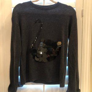 Ann Taylor Long-Sleeved Black Swan Sequined Shirt